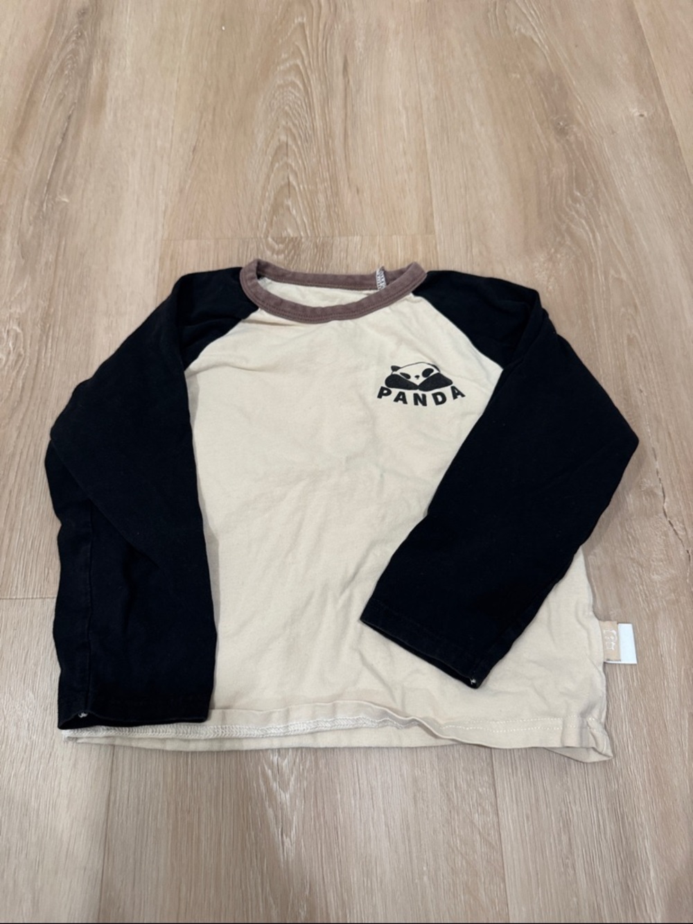 Panda Raglan Long-Sleeve Tee - Black & Cream